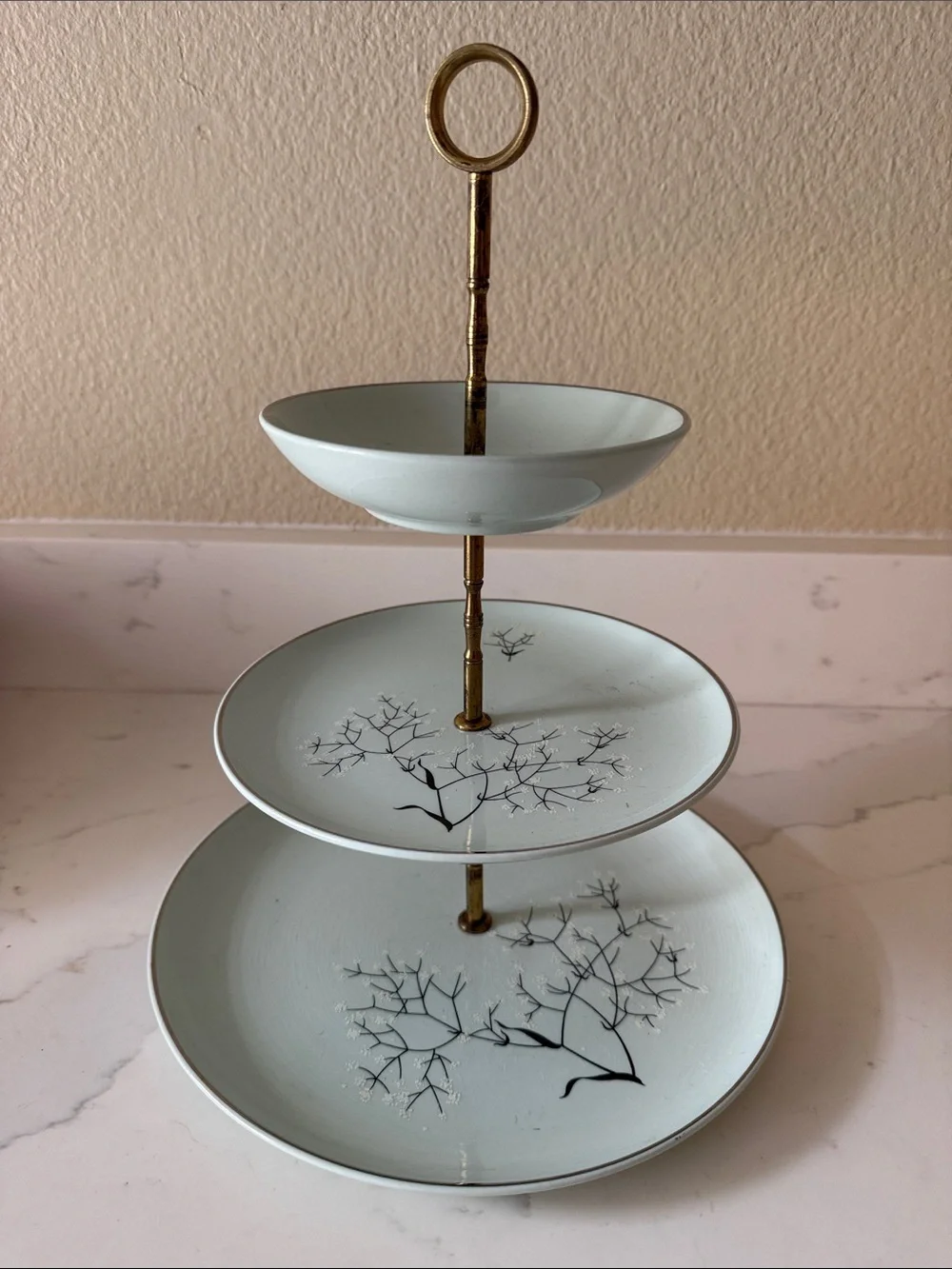 Three-Tier Serving Brass Stand